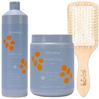 Echosline Zestaw Hydrating Szampon 1000 ml + Maska 1000 ml + Szczotka