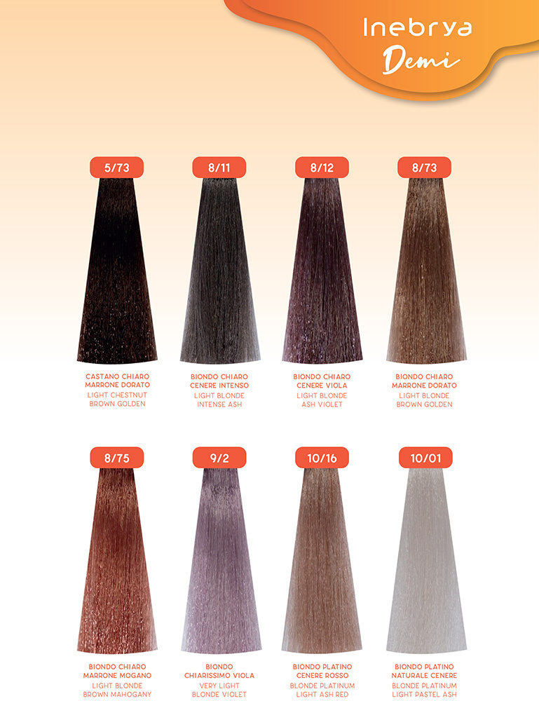 Inebrya Demi-Permanent Color 8.73 Półtrwały Krem Koloryzujący 100 ml 
