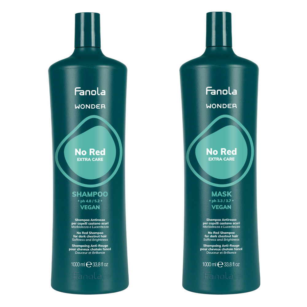 Fanola Zestaw Wonder No Red Szampon Neutralizujący Czerwone Tony 1000 ml + Maska 1000 ml