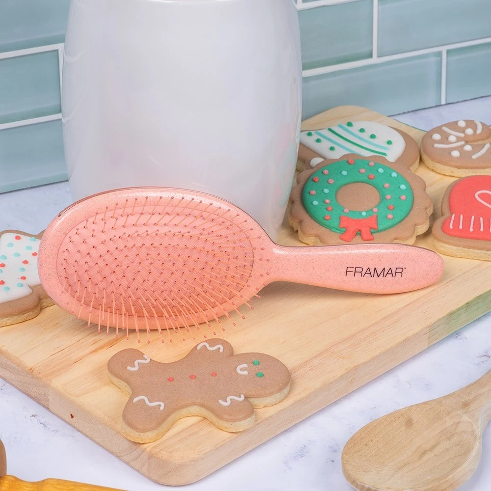 Framar Cookie Cutter Ginger Szczotka Do Rozczesywania Łososiowy Róż Z Brokatem