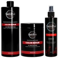 Sempre Zestaw Color Repair Szampon 1000 ml + Maska 1000 ml + Heat Shield Spray Termoochronny 285 ml