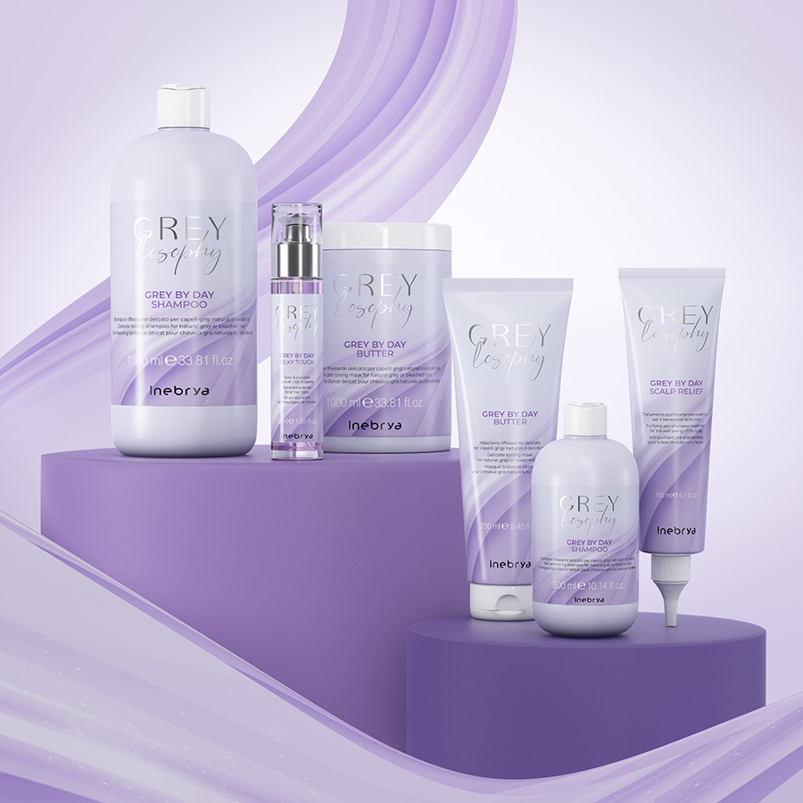 Inebrya Greylosophy Grey By Day Rozświetlająca Maska Do Włosów Blond i Siwych 250 ml