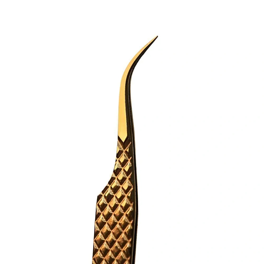 Noble Lashes Pęseta Do Przedłużania Rzęs Noble Gold PRO 4