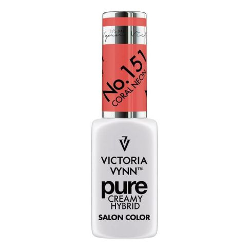 Victoria Vynn Pure Creamy Hybrid 151 CORAL NEON kremowy lakier hybrydowy 8ml