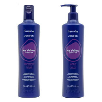 Fanola Zestaw Wonder No Yellow Szampon Do Włosów Blond 350 ml + Maska 350 ml