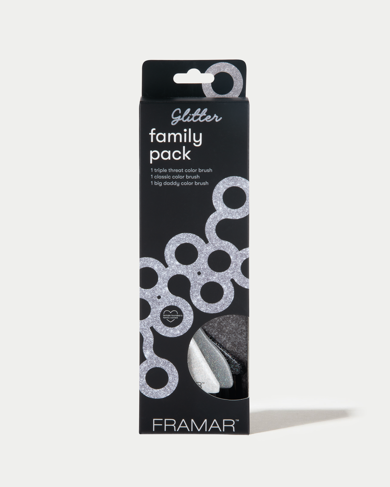 Framar Zestaw 3 Brokatowych Pędzli Do Koloryzacji Family Pack