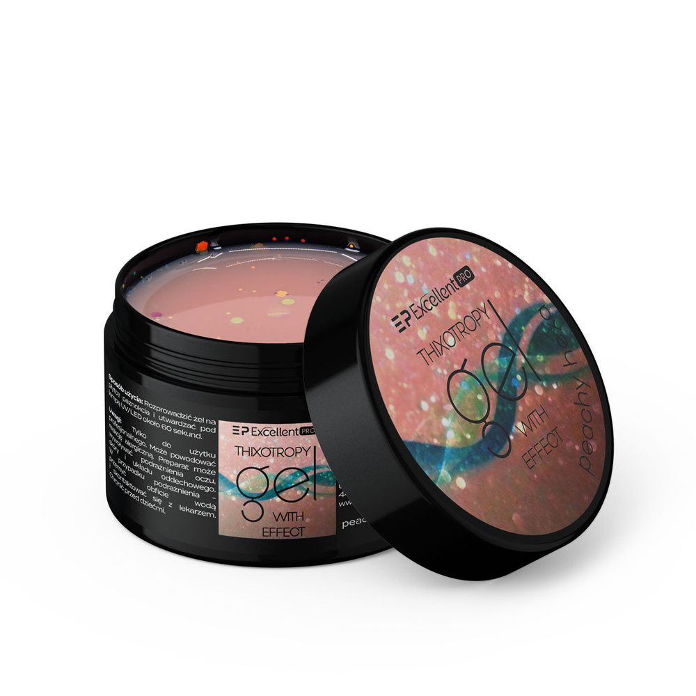 Excellent PRO Thixotropy Gel With Effect Peachy Hexa Żel do paznokci 15g