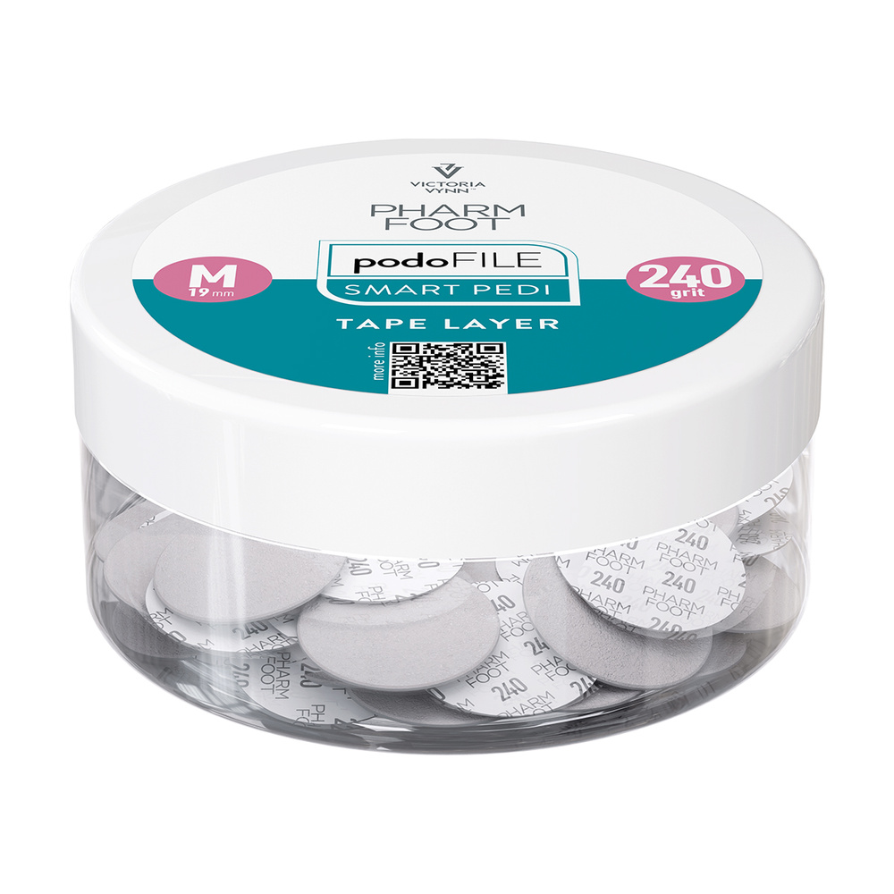 Pharm Foot Podo File Tape Layer 240 M Wymienne Nakładki Ścierne Na Podo Disc 50 szt. - Słoik