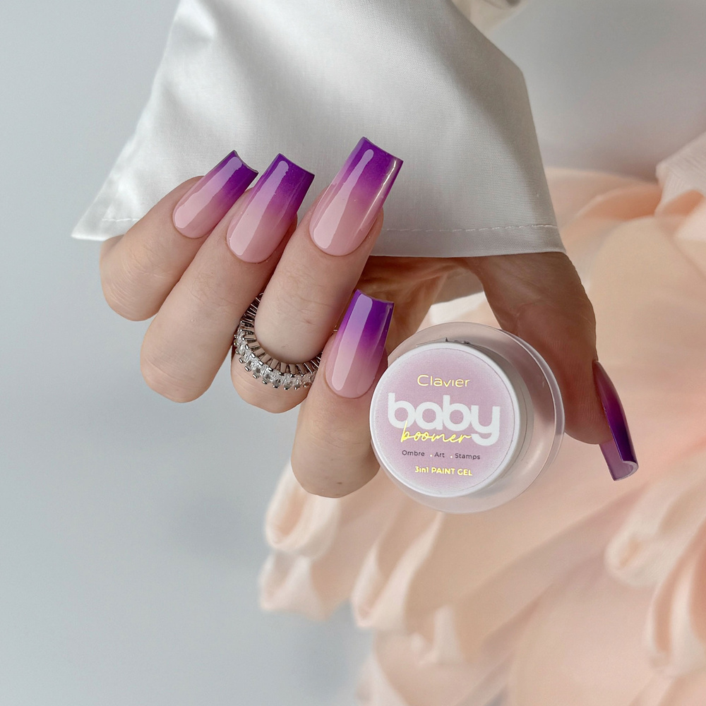 Clavier Baby Boomer Żel 3w1 Ombre Art Stamps R12 Plum 3g