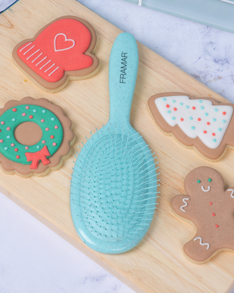 Framar Cookie Cutter Sprinkle Szczotka Do Rozczesywania Błękitna Z Brokatem