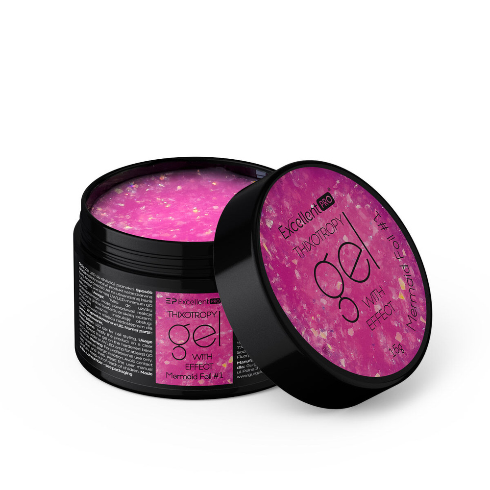 Excellent PRO Thixotropy Gel With Effect Mermaid Foil 1 Żel do paznokci 15g