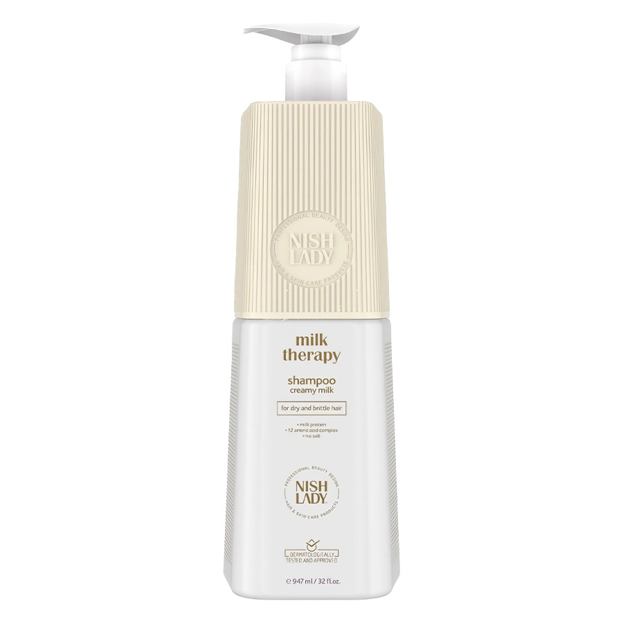 Nishlady Milk Therapy Szampon Do Włosów z Proteinami Mleka 947 ml