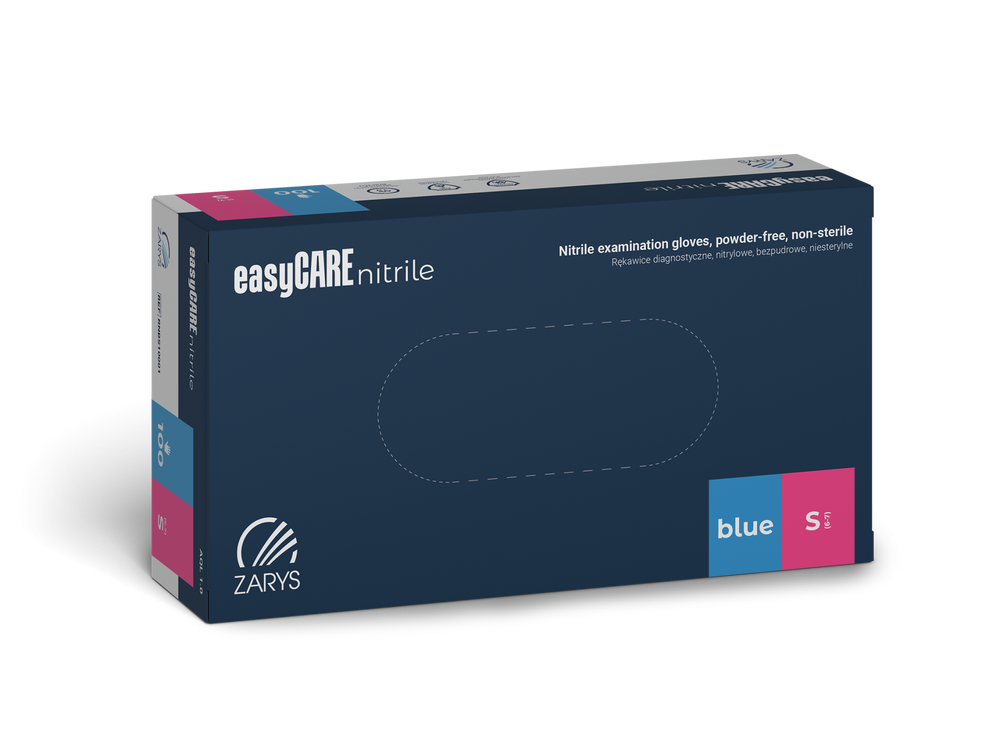 Zarys Easy Care Rękawice Niebieskie Nitrylowe S 100 szt.