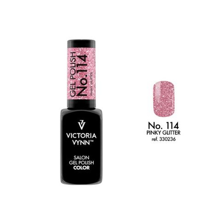 VICTORIA VYNN 114 Gel Polish Color Pink Glitter Lakier hybrydowy 8ml