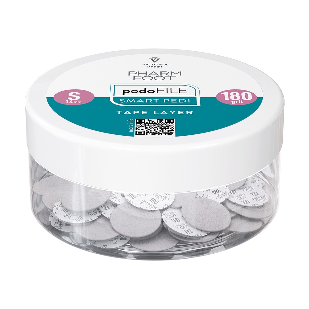 Pharm Foot Podo File Tape Layer 180 S Wymienne Nakładki Ścierne Na Podo Disc 50 szt. - Słoik