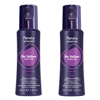 Fanola Zestaw Wonder No Yellow Szampon Do Włosów Blond 100 ml + Maska 100 ml