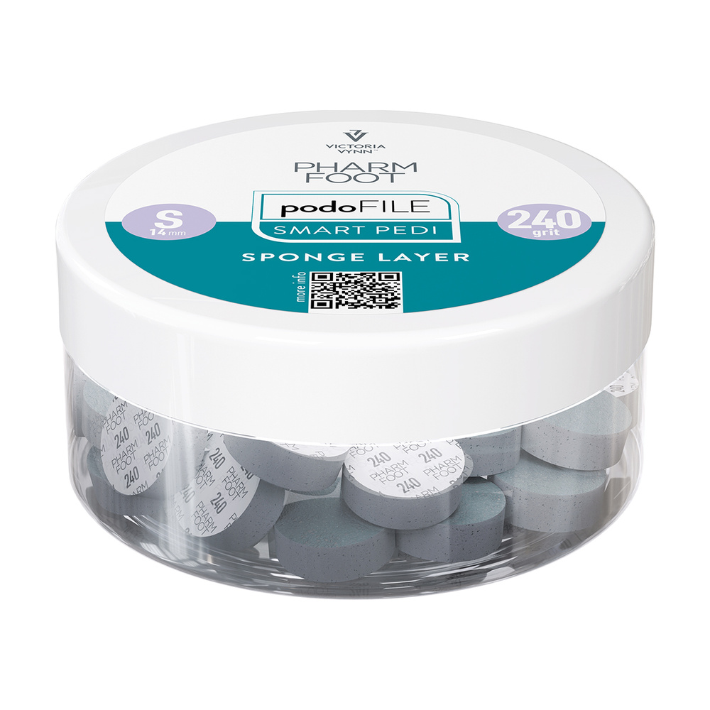 Pharm Foot Podo File Sponge Layer 240 S Wymienne Nakładki Ścierne Na Podo Disc 25 szt. - Słoik