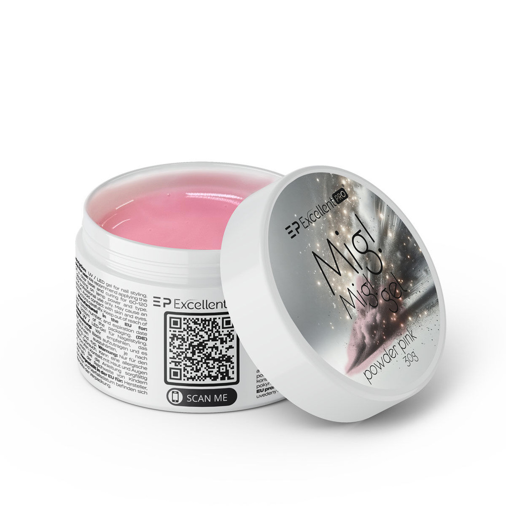 Excellent PRO MIG! MIG! Gel Powder Pink Żel jednofazowy Do Paznokci 30g