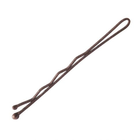 Wsuwki Brązowe Matowe Krótkie - Karbowane Z Dwiema Kulkami 50mm 100 szt.