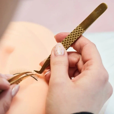 Noble Lashes Pęseta Do Przedłużania Rzęs Noble Gold PRO 2