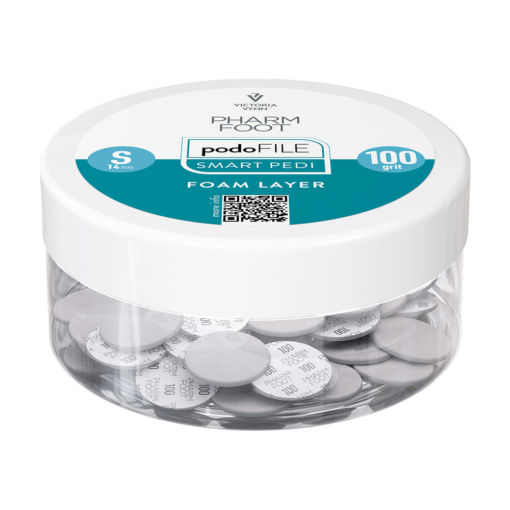 Pharm Foot Podo File Foam Layer 100 S Wymienne Nakładki Ścierne Na Podo Disc 50 szt. - Słoik
