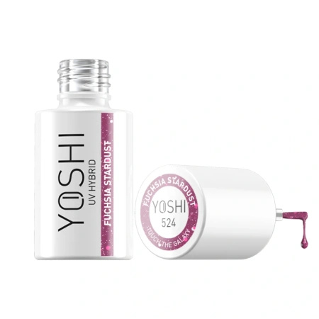 Yoshi Lakier Hybrydowy 524 Fuchsia Stardust UV LED 6 ml