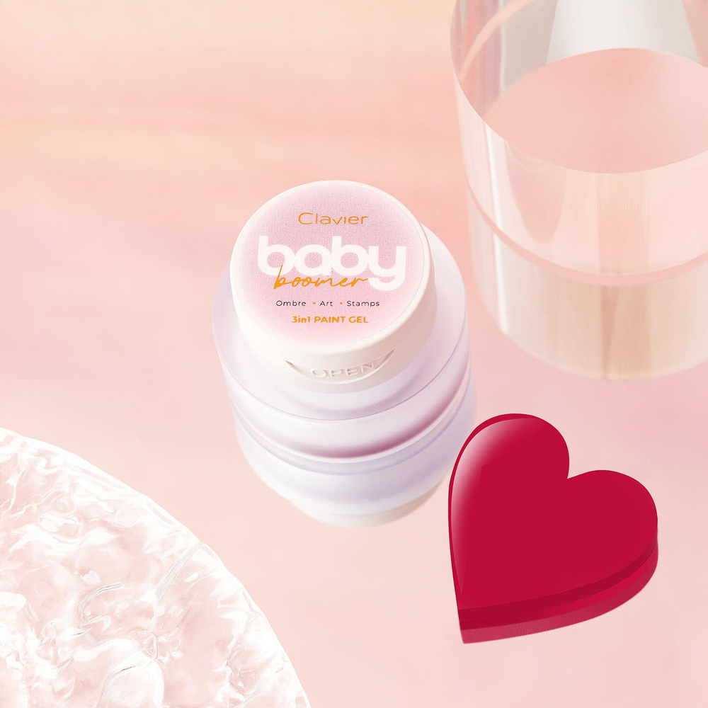 Clavier Baby Boomer Paint Gel 3w1 Ombre Art Stamps R02 Strawberry 3g