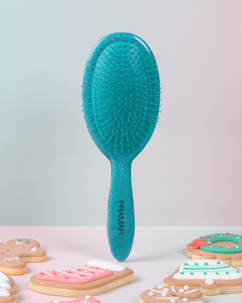 Framar Cookie Cutter Frosting Szczotka Do Rozczesywania Ciemny Turkus Z Brokatem