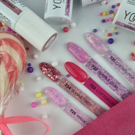 Yoshi Lakier Hybrydowy 722 Bubble Gum UV LED 6 ml