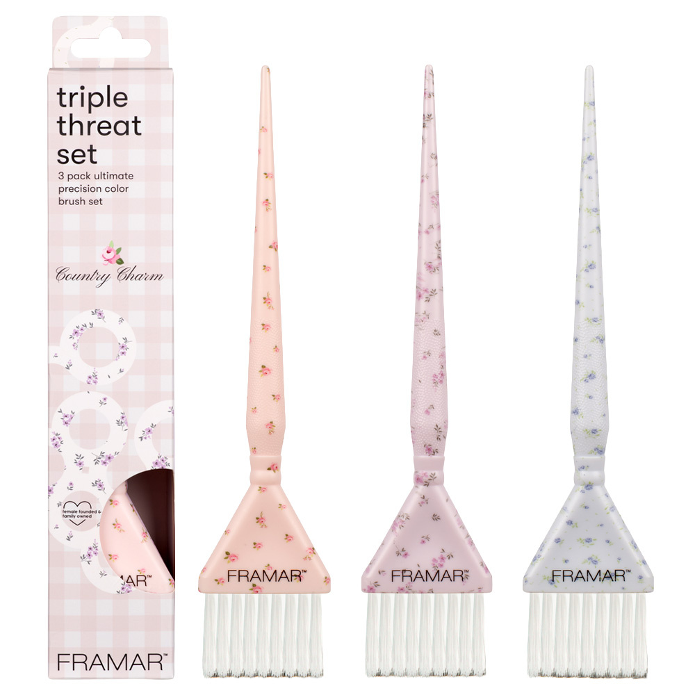 Framar Country Charm Zestaw 3 Pędzli Do Koloryzacji Triple Threat