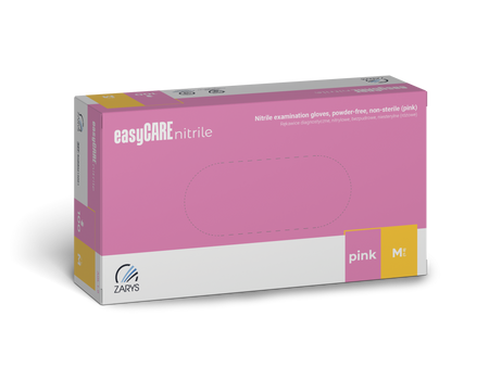 Zarys Easy Care Rękawice Różowe Nitrylowe M 100 szt.