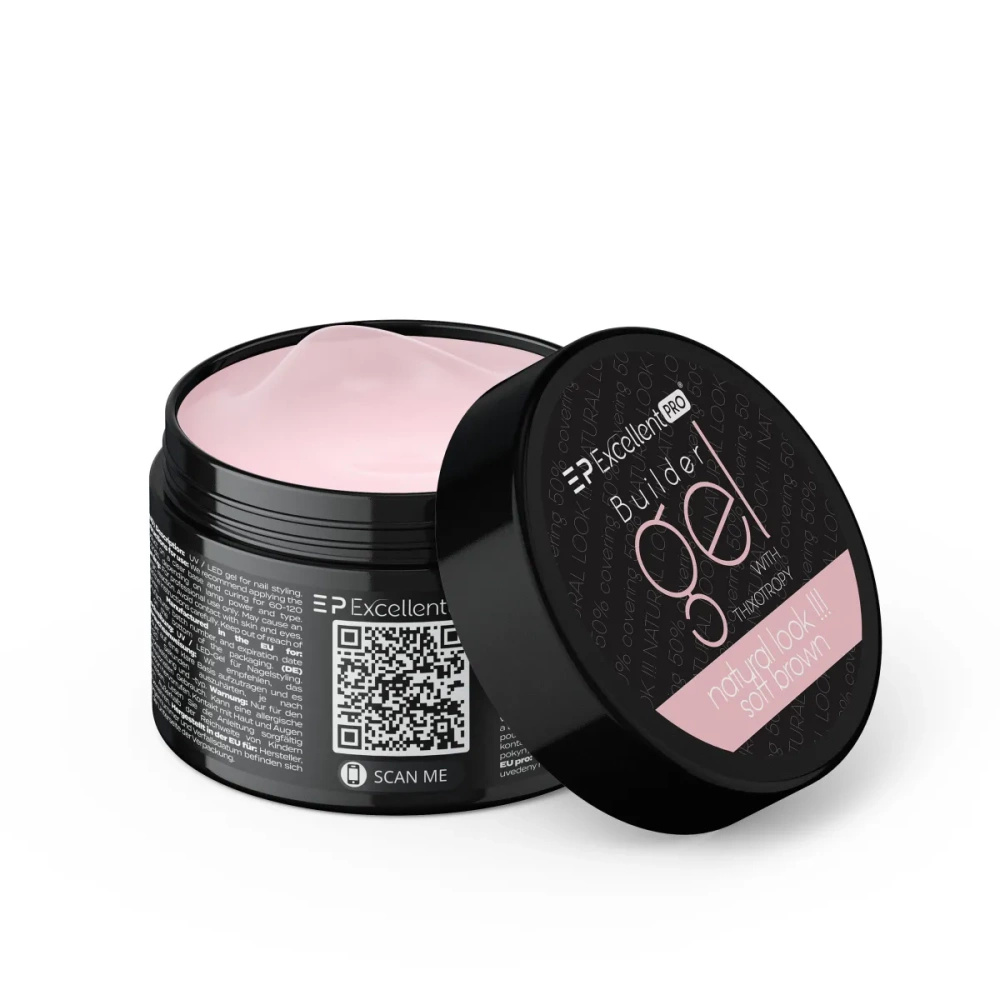 Excellent Pro Builder Gel With Thixotropy Natural Look Soft Brown 50 g