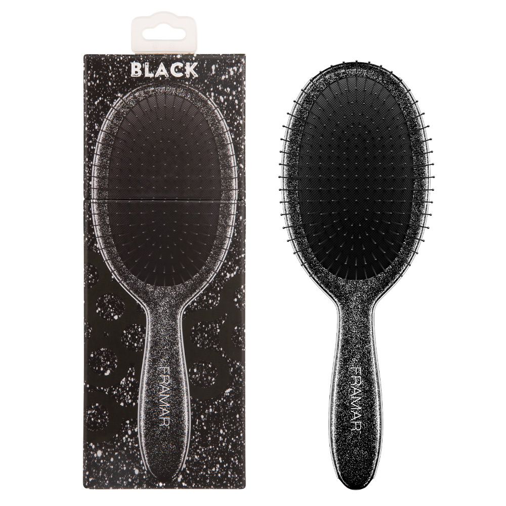 Framar Black Glitter Szczotka Do Rozczesywania Czarna Z Brokatem