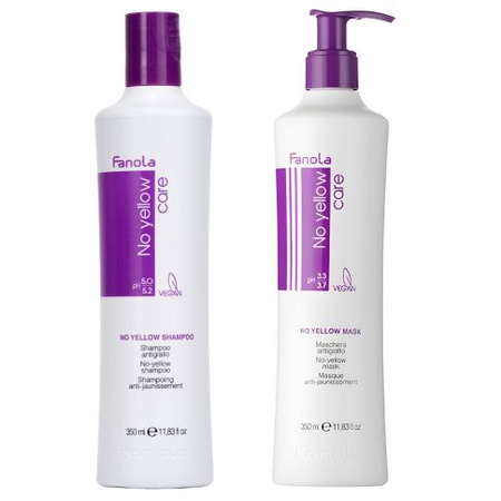Fanola Zestaw No Yellow Szampon 350 ml + Maska 350 ml