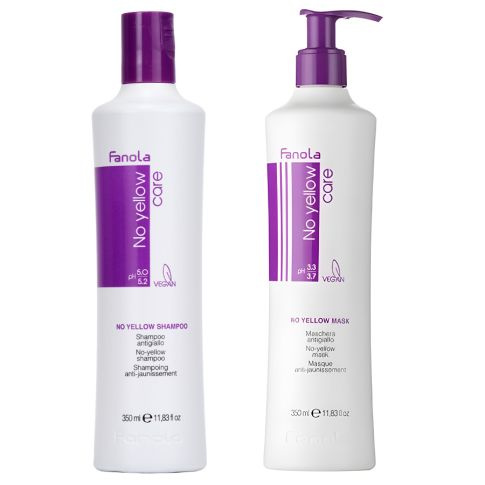 Fanola Zestaw No Yellow Szampon 350 ml + Maska 350 ml 
