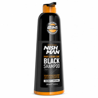 Nishman Hair & Beard Black Shampoo Szampon Koloryzujący do Włosów i Brody Czarny 200 ml