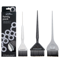 Framar Zestaw 3 Brokatowych Pędzli Do Koloryzacji Family Pack