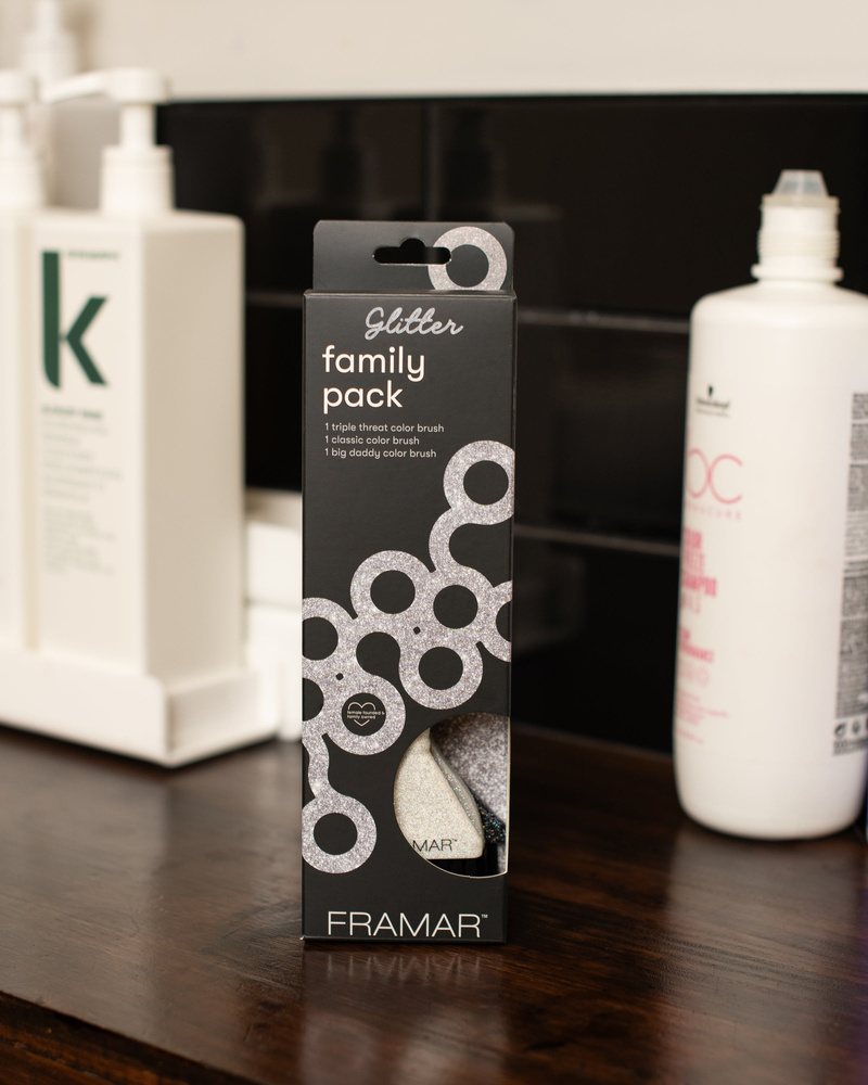 Framar Zestaw 3 Brokatowych Pędzli Do Koloryzacji Family Pack