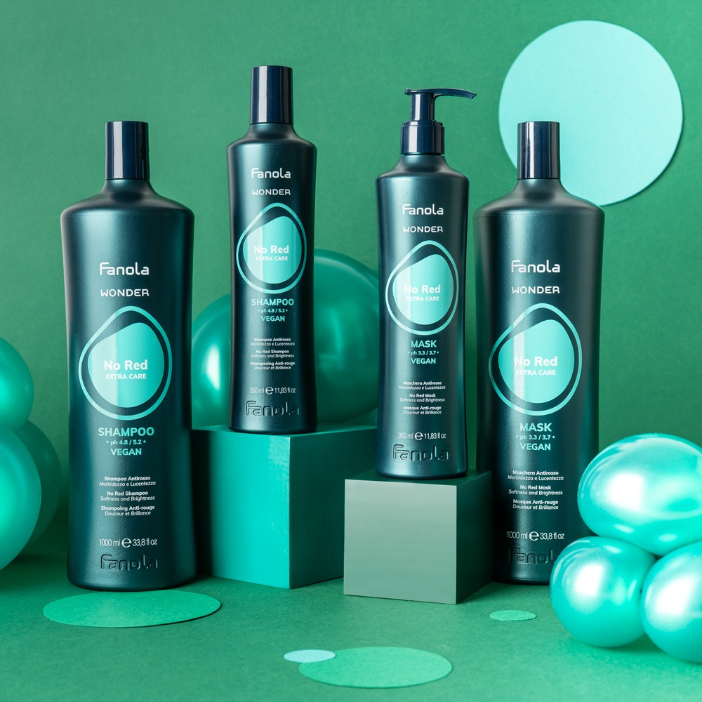 Fanola Zestaw Wonder No Red Szampon Neutralizujący Czerwone Tony 1000 ml + Maska 1000 ml
