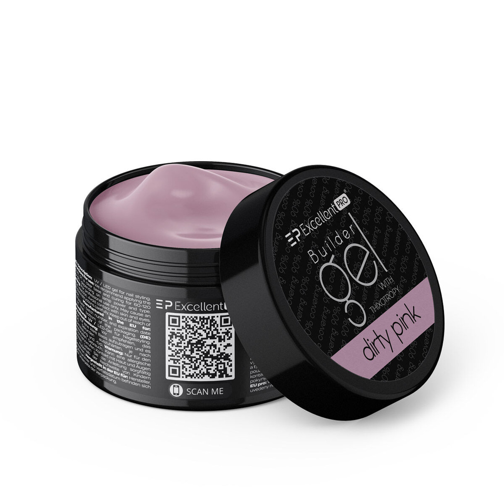 Excellent PRO Builder Thixo Dirty Pink Żel budujący do paznokci 15g