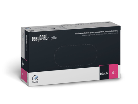 Zarys Easy Care Rękawice Czarne Nitrylowe S 100 szt.