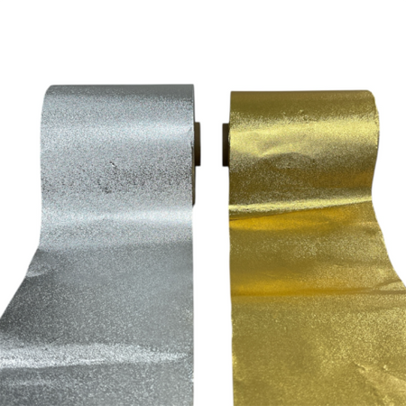 Folia Fryzjerska Aluminiowa Złota Ryflowana z Podajnikiem 100 metrów 