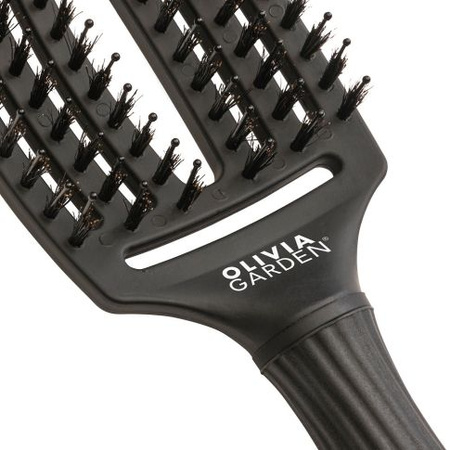Olivia Garden Finger Brush Full Black Medium Combo Szczotka Do Włosów 