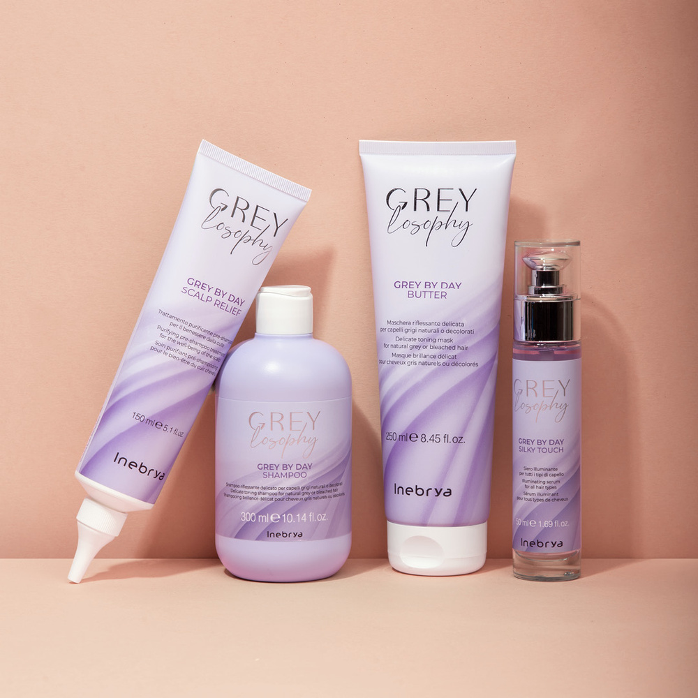 Inebrya Greylosophy Grey By Day Rozjaśniające Serum Do Włosów Blond i Siwych 50 ml