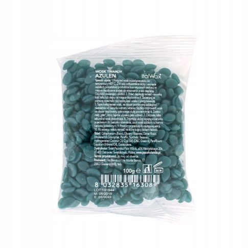 ItalWax Wosk Twardy w Granulkach Do Depilacji Bezpaskowej Azulenowy 100g