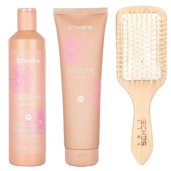 Echosline Zestaw Discipline Szampon 300 ml + Maska 300 ml + Szczotka 