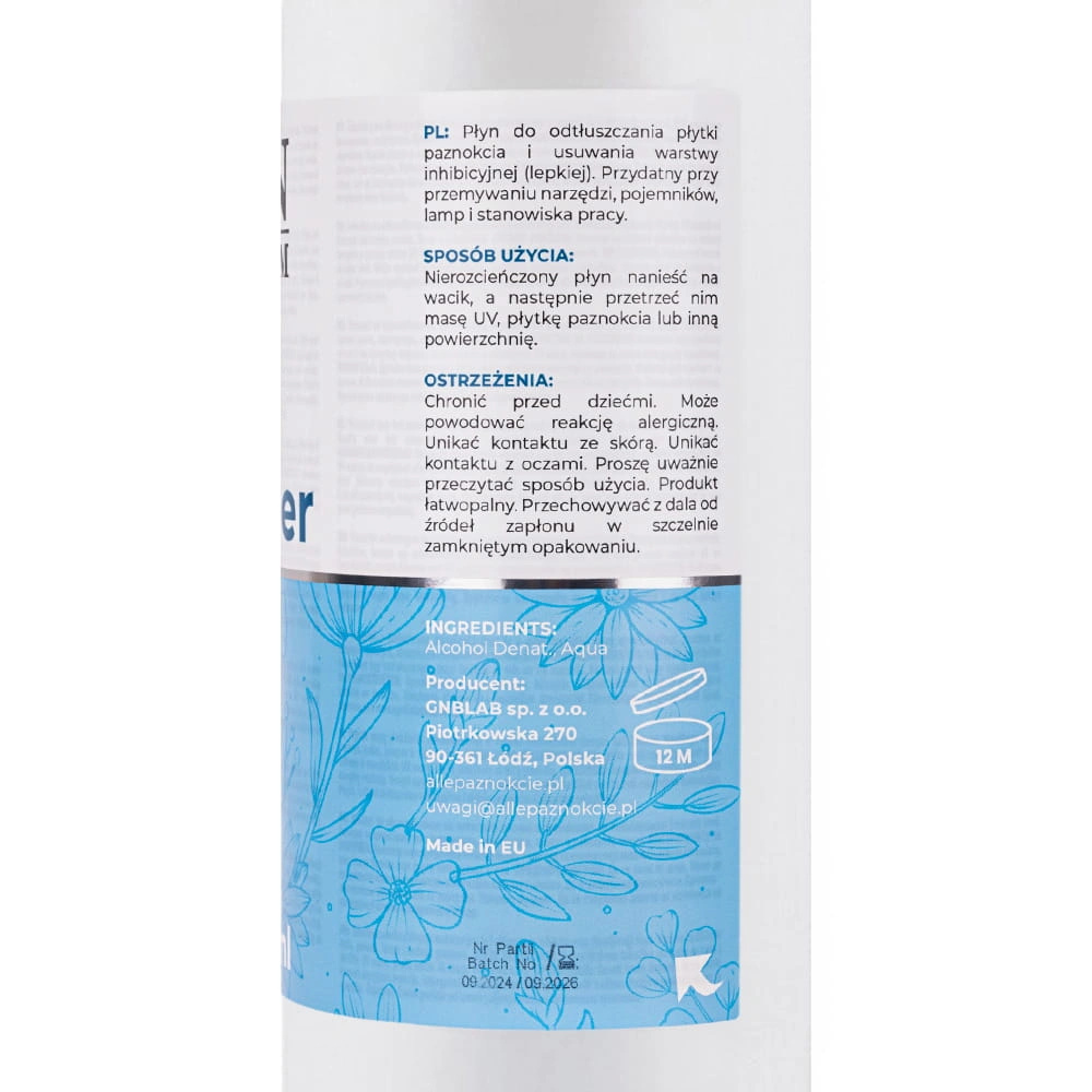 NTN Premium Cleaner Płyn Do Odtłuszczania Płytki Paznokcia 500 ml
