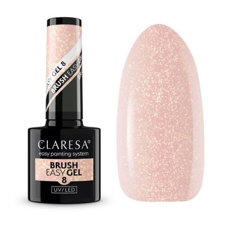Claresa Brush Easy Gel 8 Średni Beż z Drobinkami 5g 