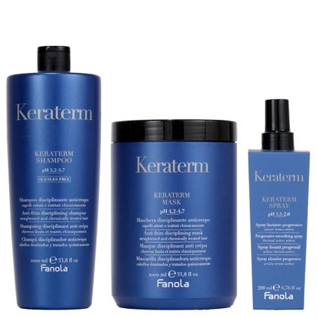 Fanola Zestaw Keraterm Szampon 1000 ml + Maska 1000 ml + Spray 200 ml
