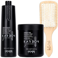 Echosline Zestaw Karbon Szampon 1000 ml + Maska 1000 ml + Szczotka 